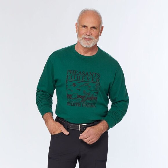 Duluth Trading Co. Pheasants Forever Long Sleeve Shirt XL Relaxed Fit Green New - Picture 1 of 10